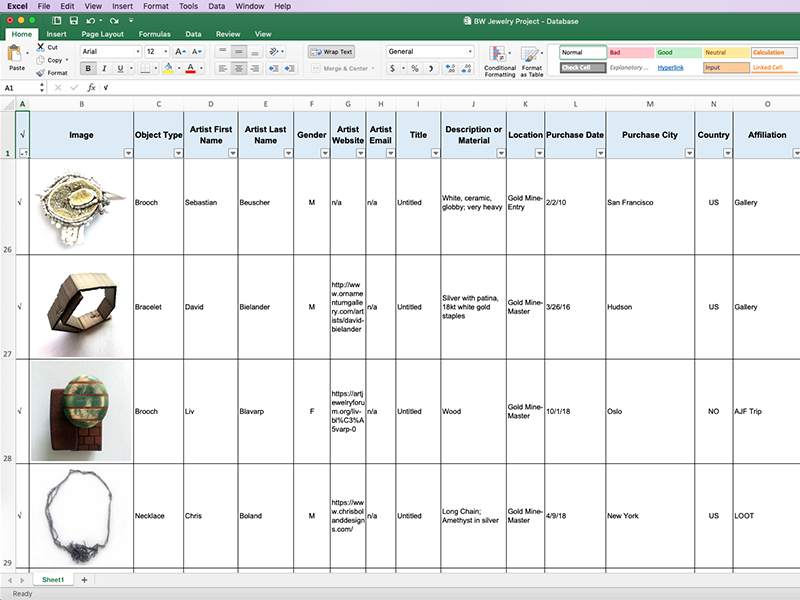 Cataloguing Your Jewelry Collection - Art Jewelry Forum